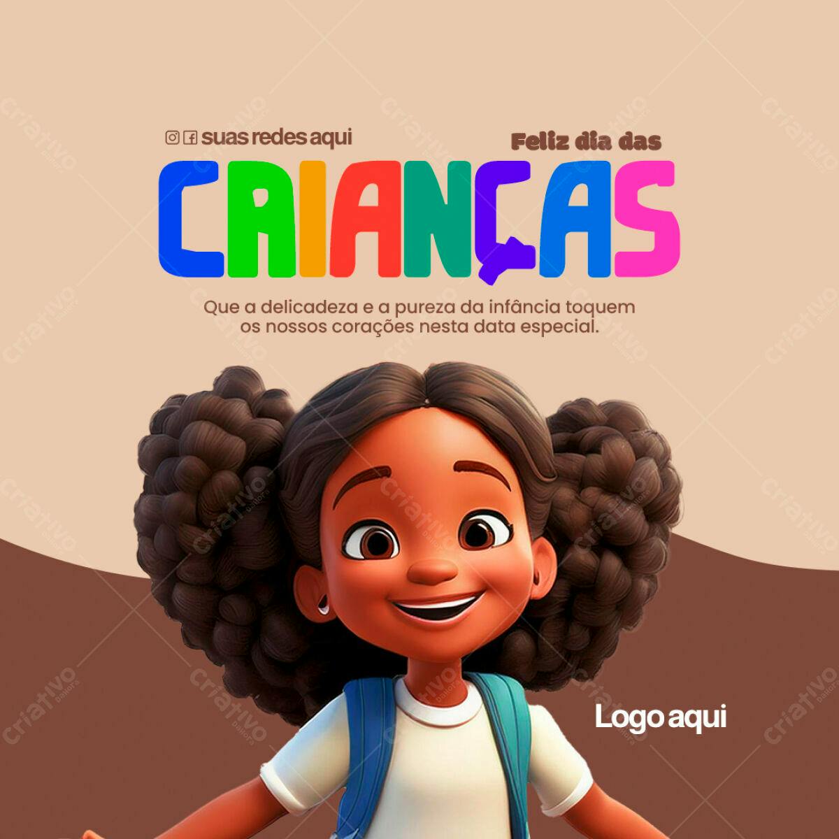 Post para o Dia das Crianças PSD Editável