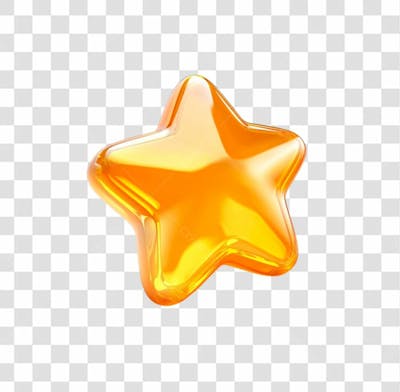 Estrela Dourada 3D Em Alta Qualidade Para Sua Composição