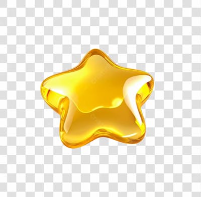 Estrela Dourada 3D Em Alta Qualidade Para Sua Composição