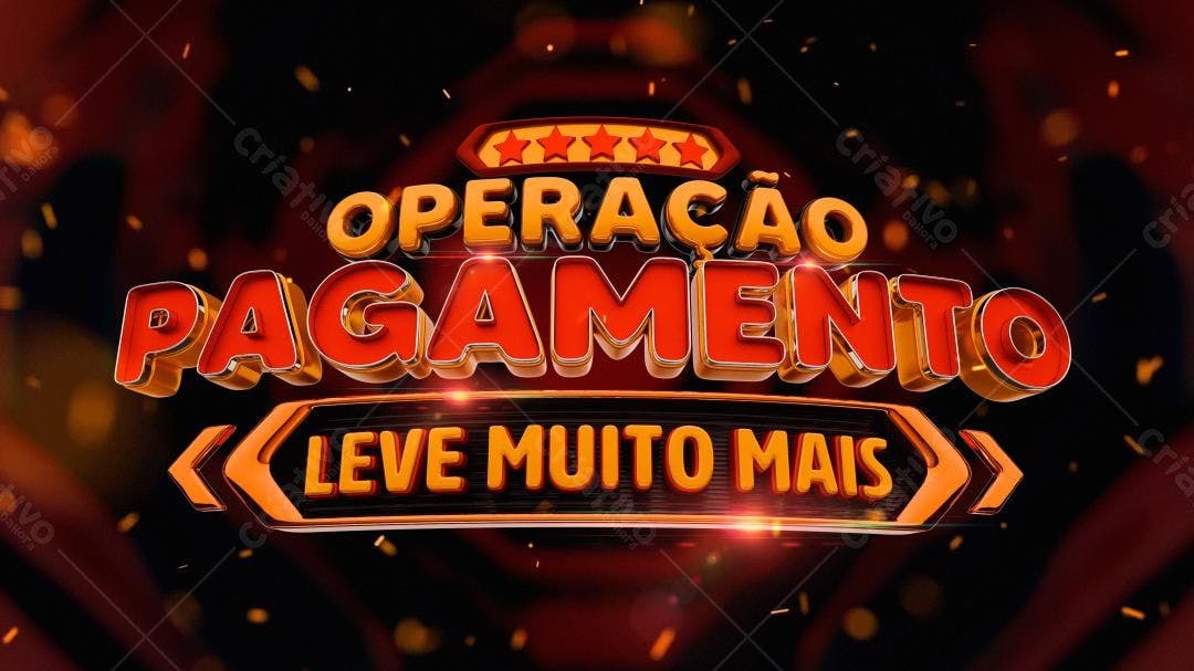Selo 3D promocional vermelho e dourado metálico