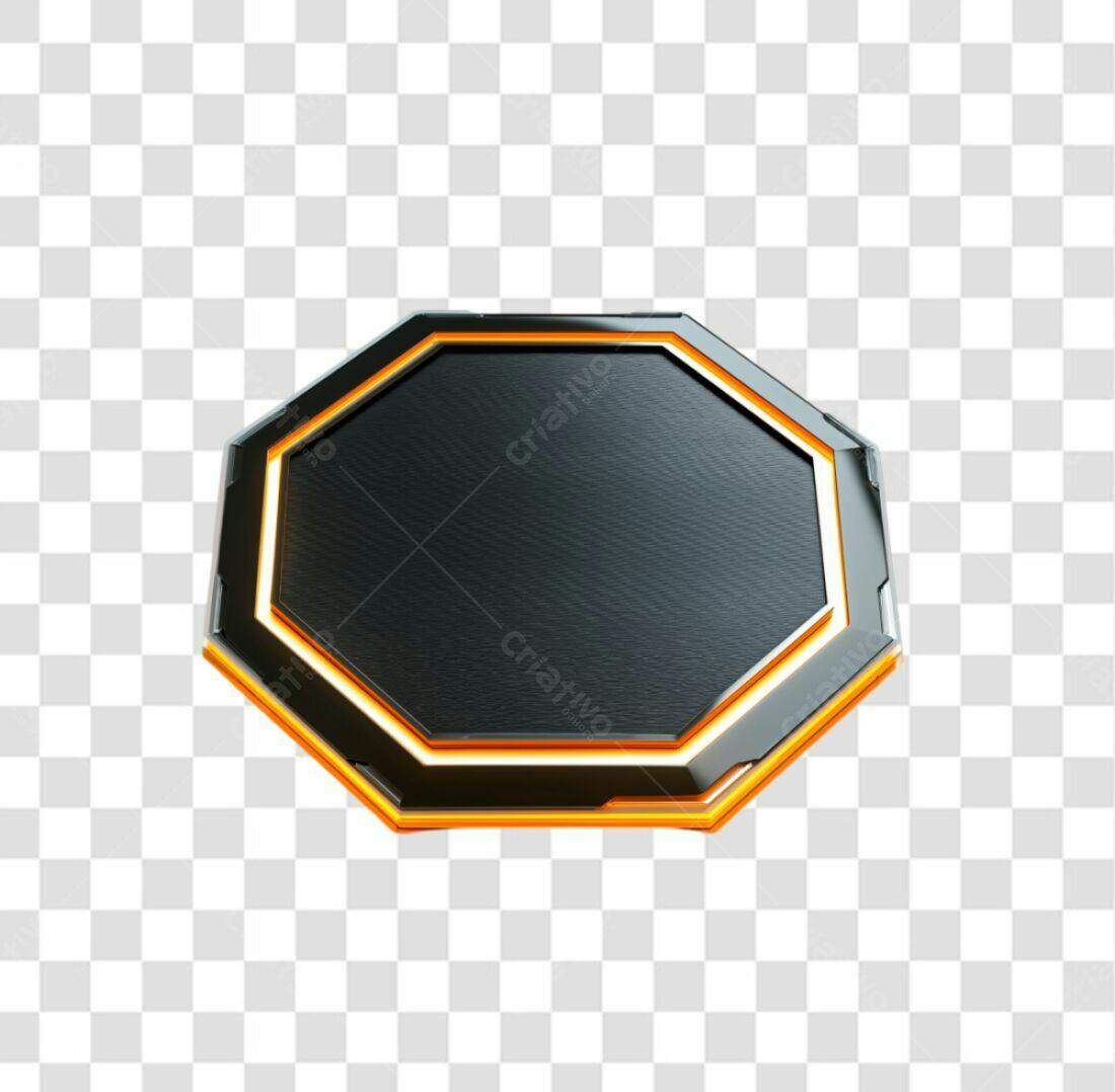 Selo Gamer Preto e Laranja PNG com fundo transparente