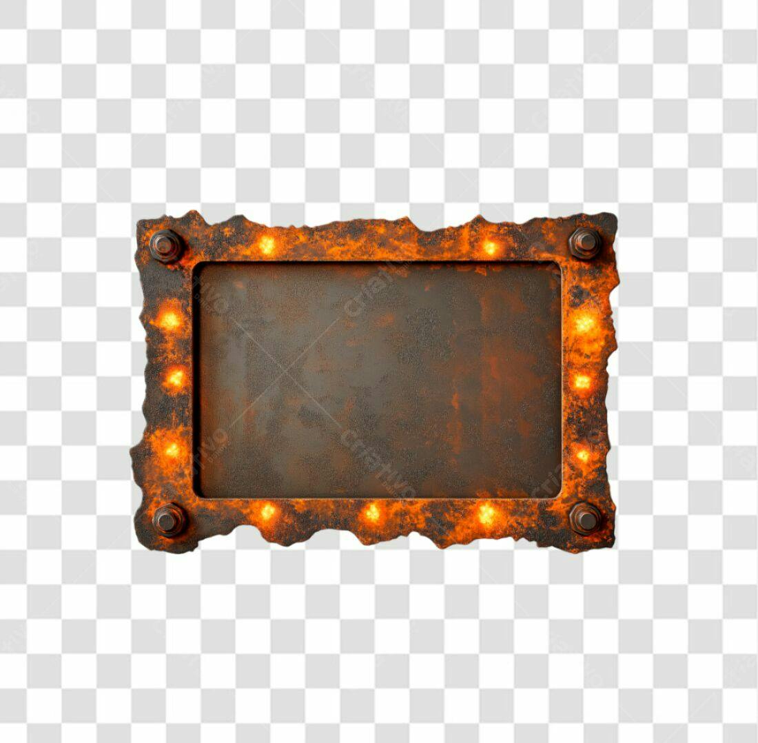 Moldura enferrujada PNG com fundo transparente