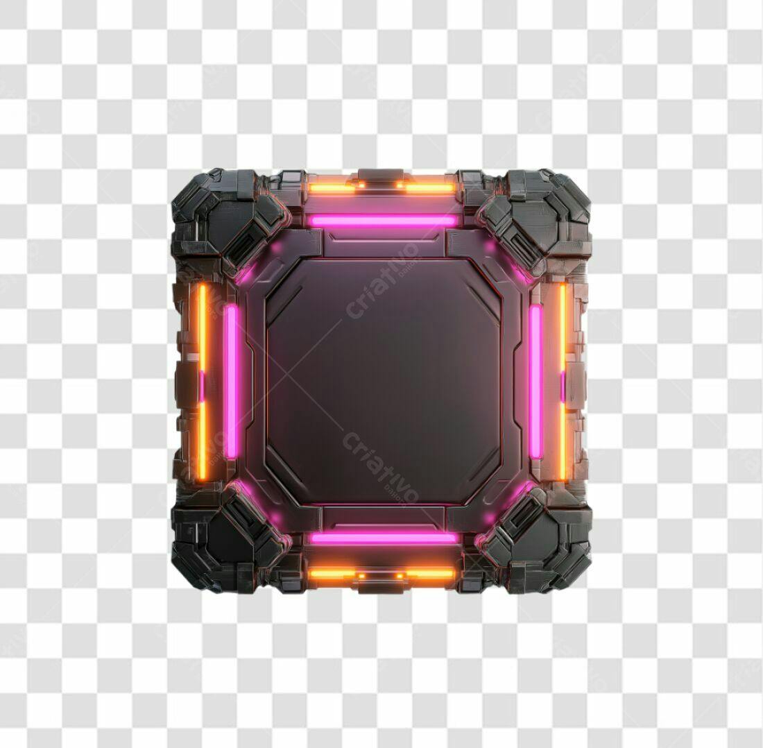 Moldura PNG com fundo transparente estilo Cyberpunk