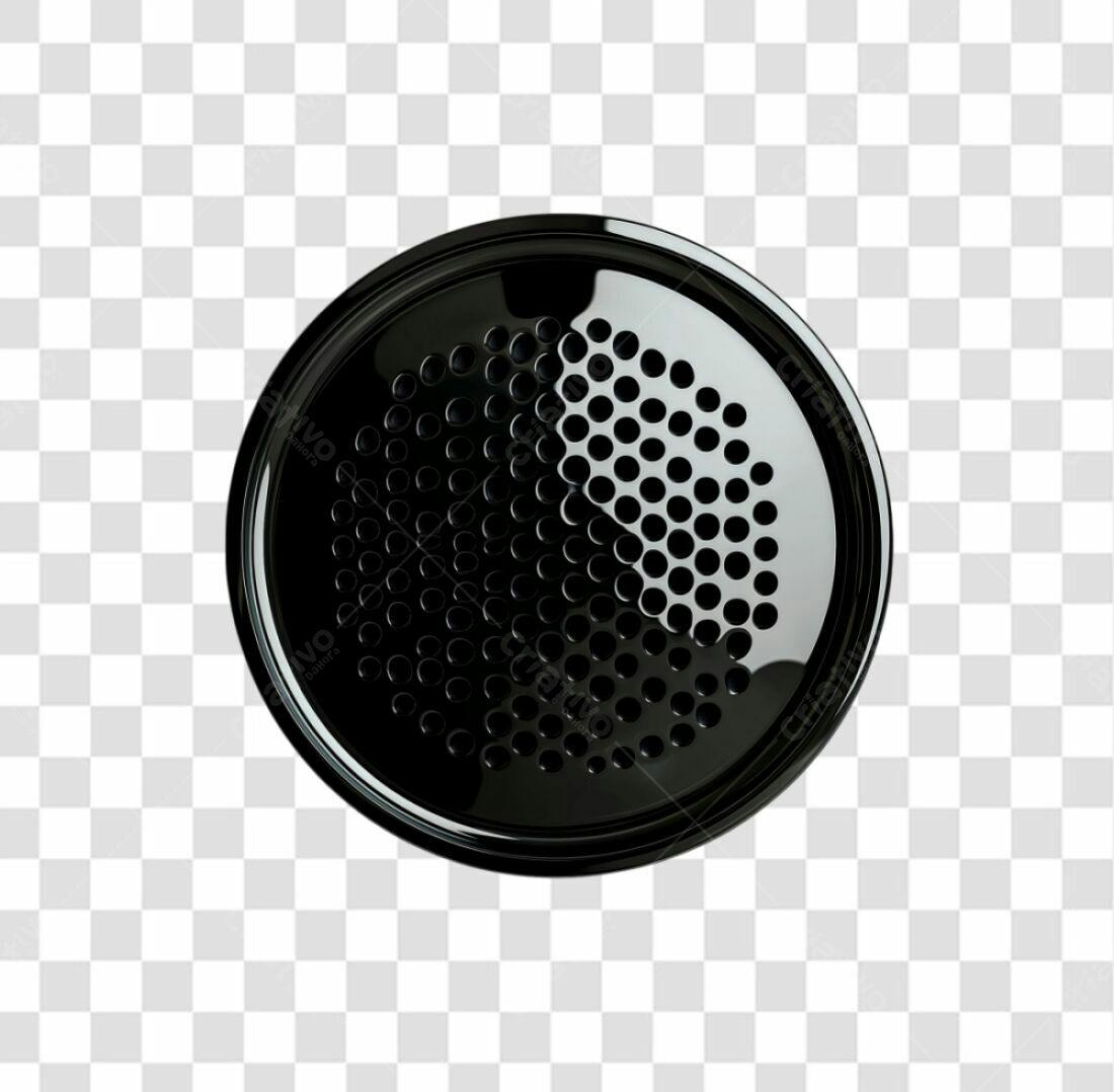Ícone circular preto PNG com fundo transparente