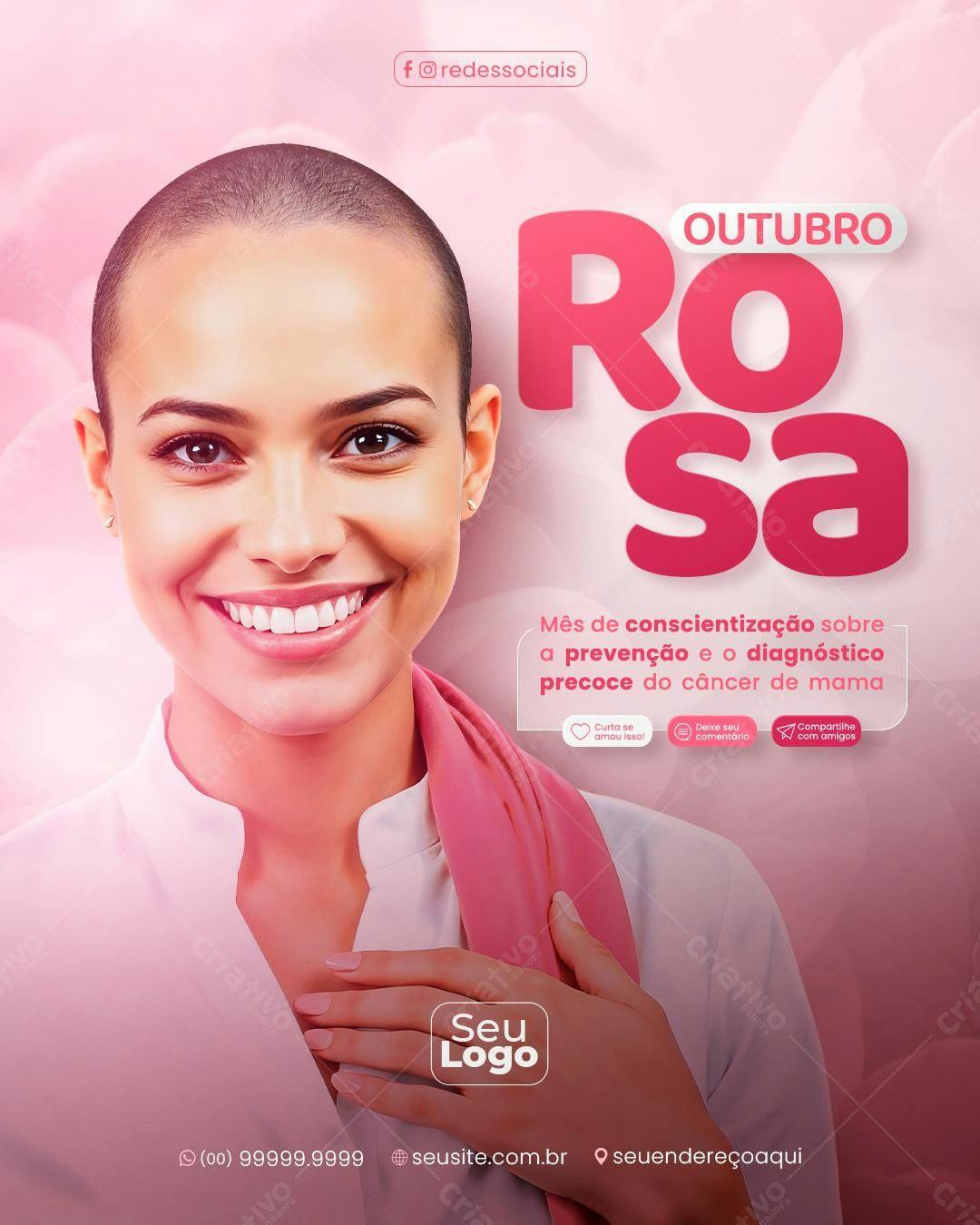 Flyer Outubro Rosa PSD Editável