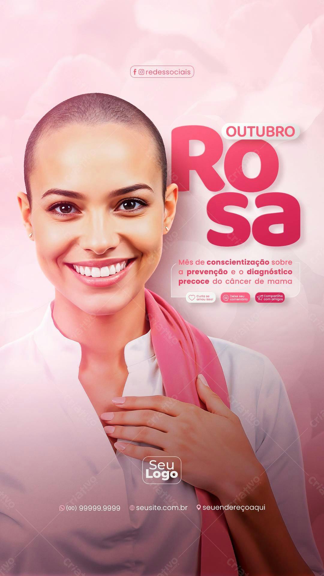 Flyer Outubro Rosa PSD Editável