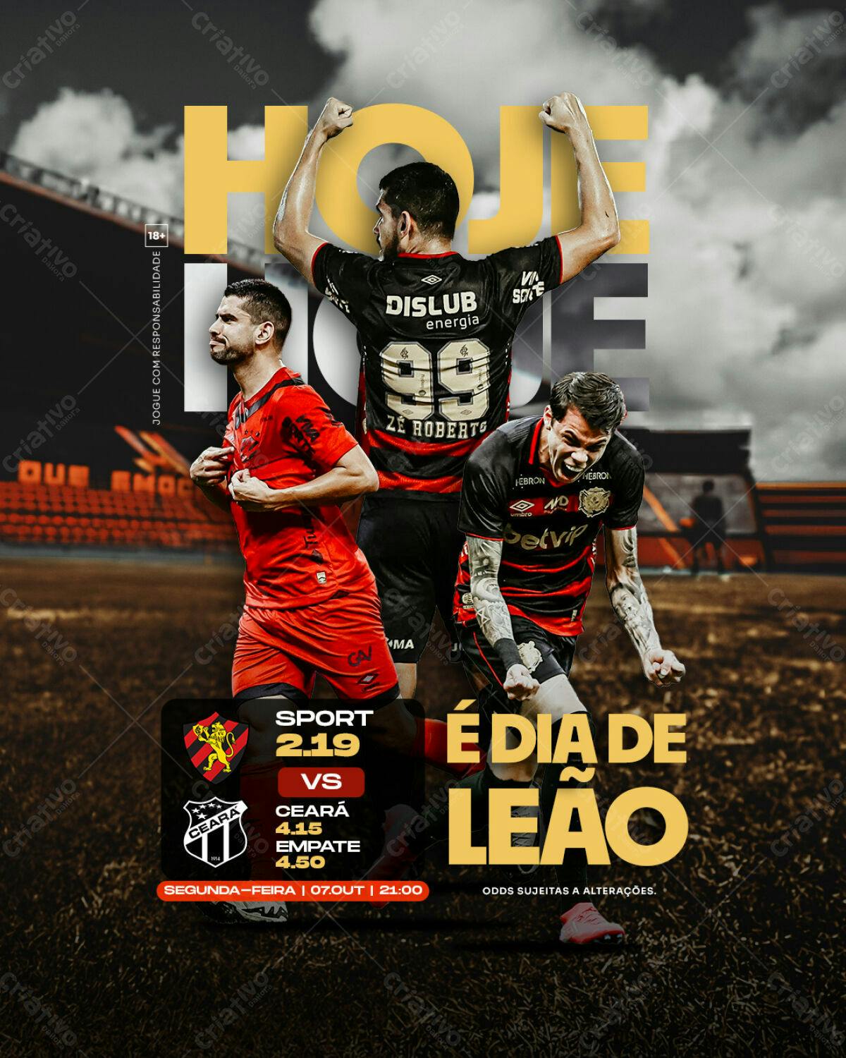 Flyer Jogo de Futebol Sport x Ceará PSD Editável