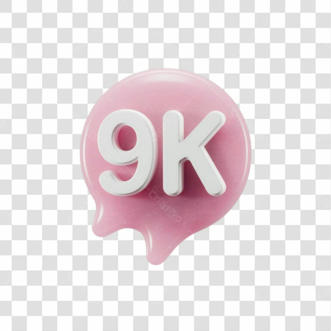 Icone 9K Seguidores PNG com fundo transparente