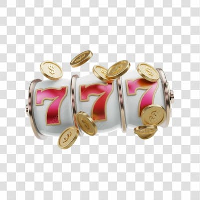 Selo 3D Render 777 Elemento Ícone Psd Png