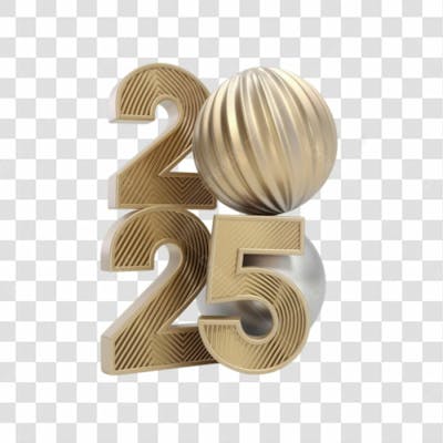 Selo 3D Render 2025 Elemento Ícone Psd Png