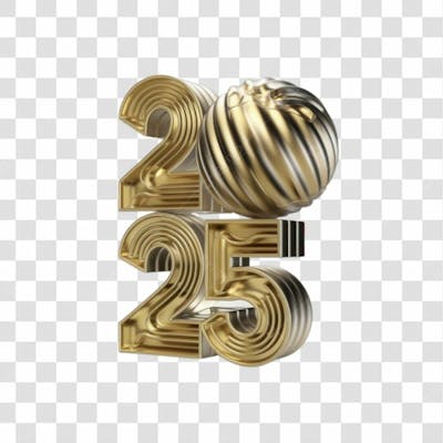 Selo 3D Render 2025 Elemento Ícone Psd Png