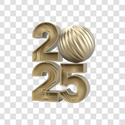 Selo 3D Render 2025 Elemento Ícone Psd Png
