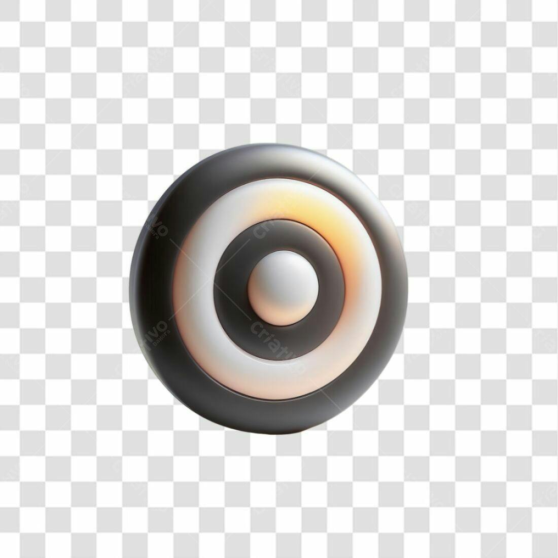Ícone Alvo Cinza e Branco PNG com fundo transparente