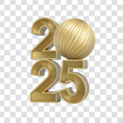 Selo 3D Render 2025 Elemento Ícone Psd Png