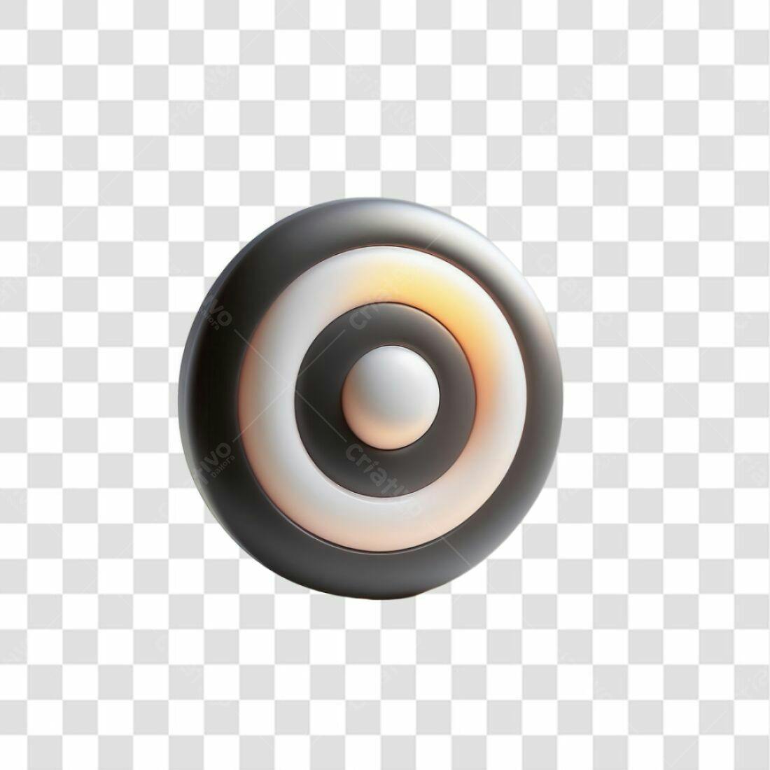 Ícone Alvo Cinza e Branco PNG com fundo transparente