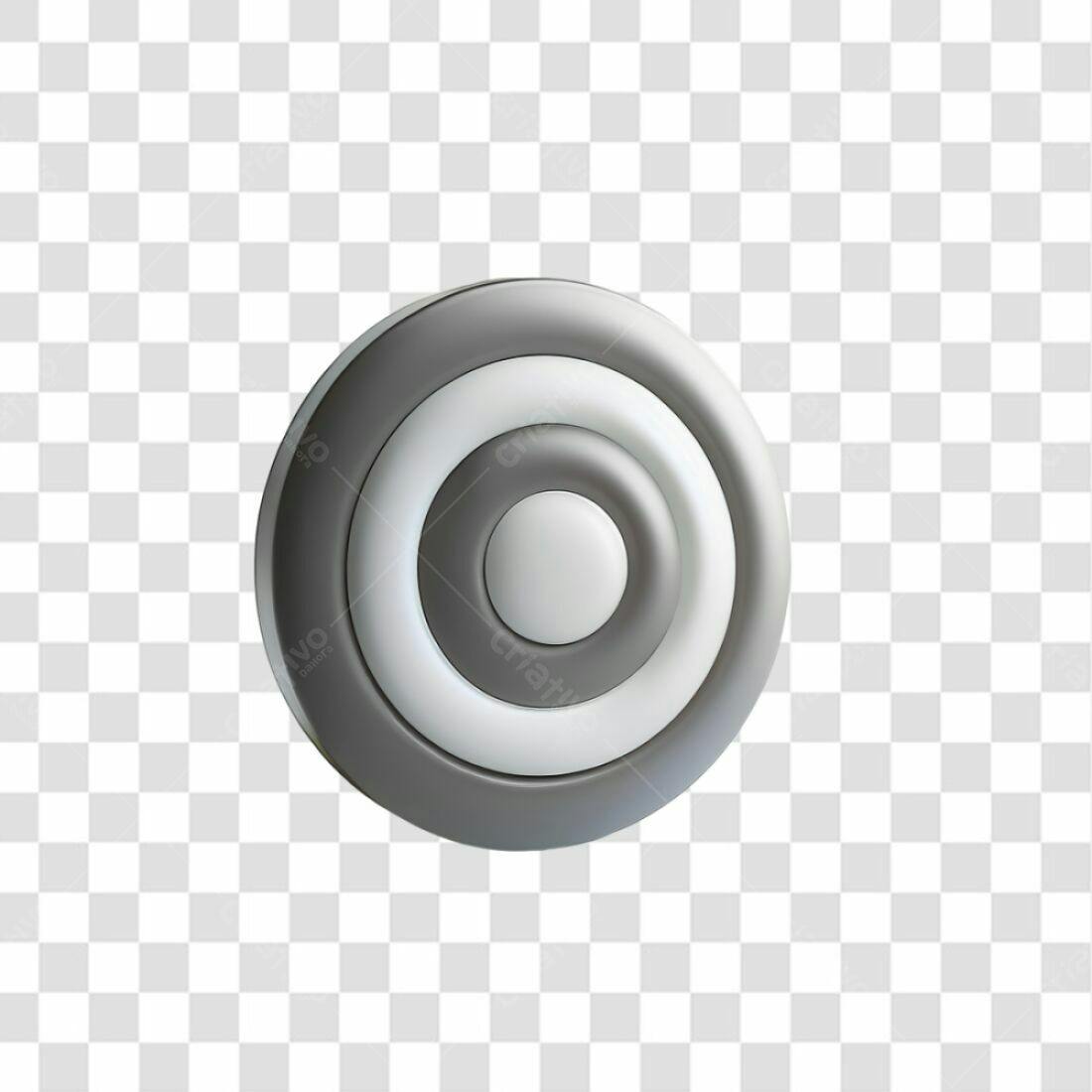 Ícone Alvo Cinza e Branco PNG com fundo transparente