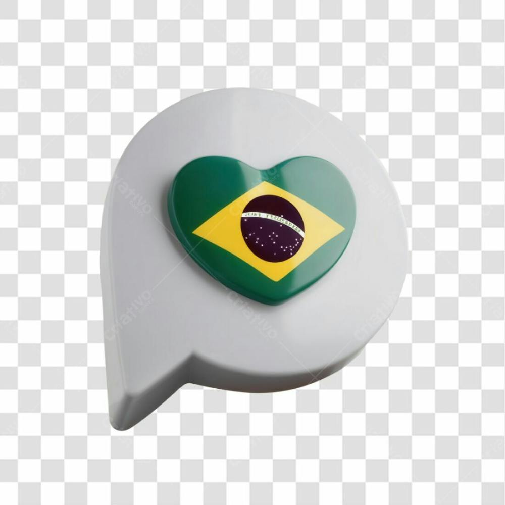 Selo 3D Render Bandeira Do Brasil Emoji Elemento Ícone Psd Png
