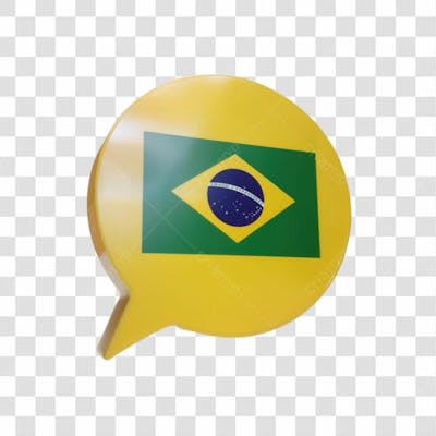 Selo 3D Render Bandeira Do Brasil Emoji Elemento Ícone Psd Png
