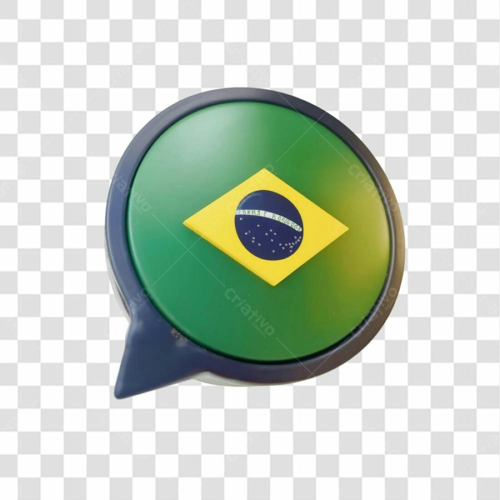 Selo 3D Render Bandeira Do Brasil Emoji Elemento Ícone Psd Png