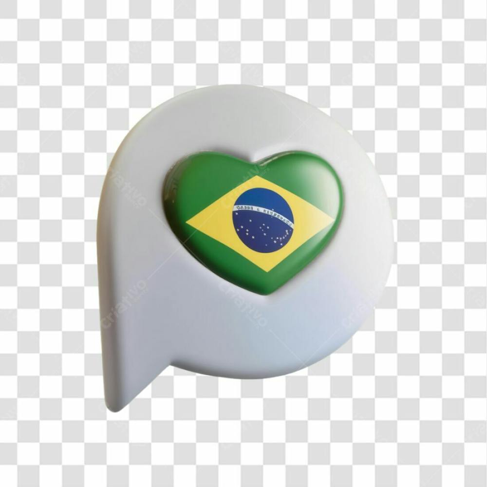 Selo 3D Render Bandeira Do Brasil Emoji Elemento Ícone Psd Png