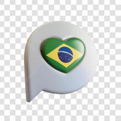 Selo 3D Render Bandeira Do Brasil Emoji Elemento Ícone Psd Png
