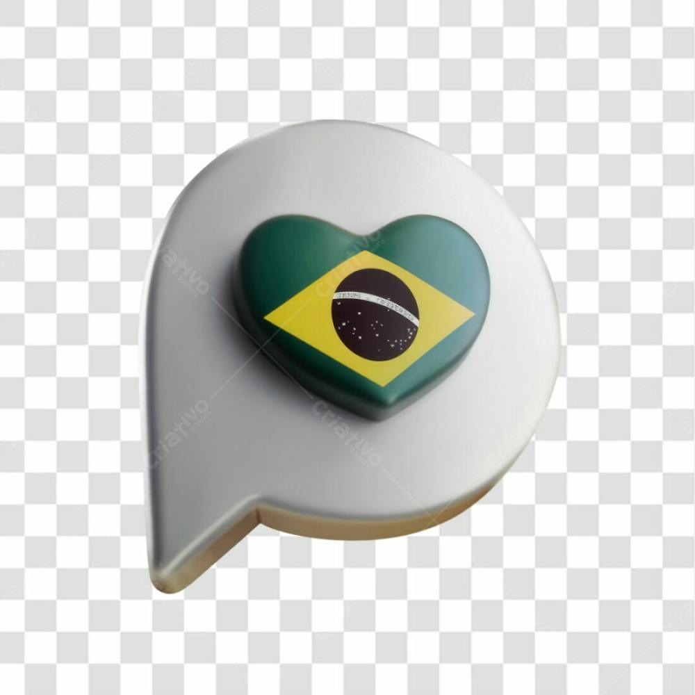 Selo 3D Render Bandeira Do Brasil Emoji Elemento Ícone Psd Png