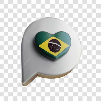 Selo 3D Render Bandeira Do Brasil Emoji Elemento Ícone Psd Png