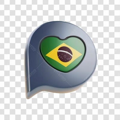 Selo 3D Render Bandeira Do Brasil Emoji Elemento Ícone Psd Png