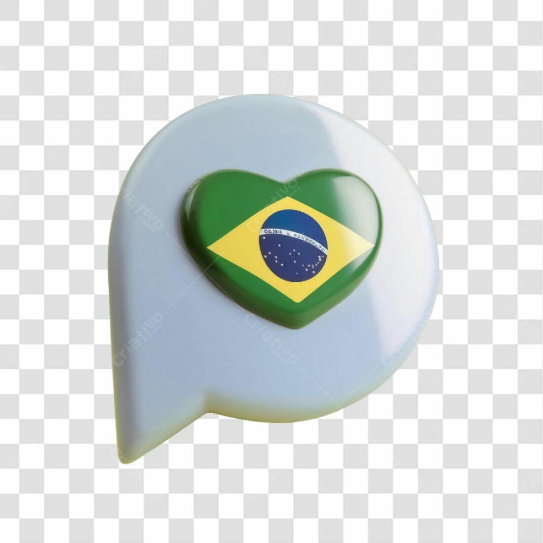 Icone Brasil Coração PNG com fundo transparente