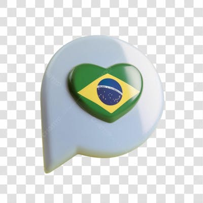 Selo 3D Render Bandeira Do Brasil Emoji Elemento Ícone Psd Png