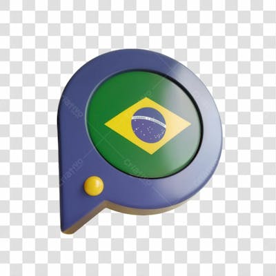Selo 3D Render Bandeira Do Brasil Emoji Elemento Ícone Psd Png