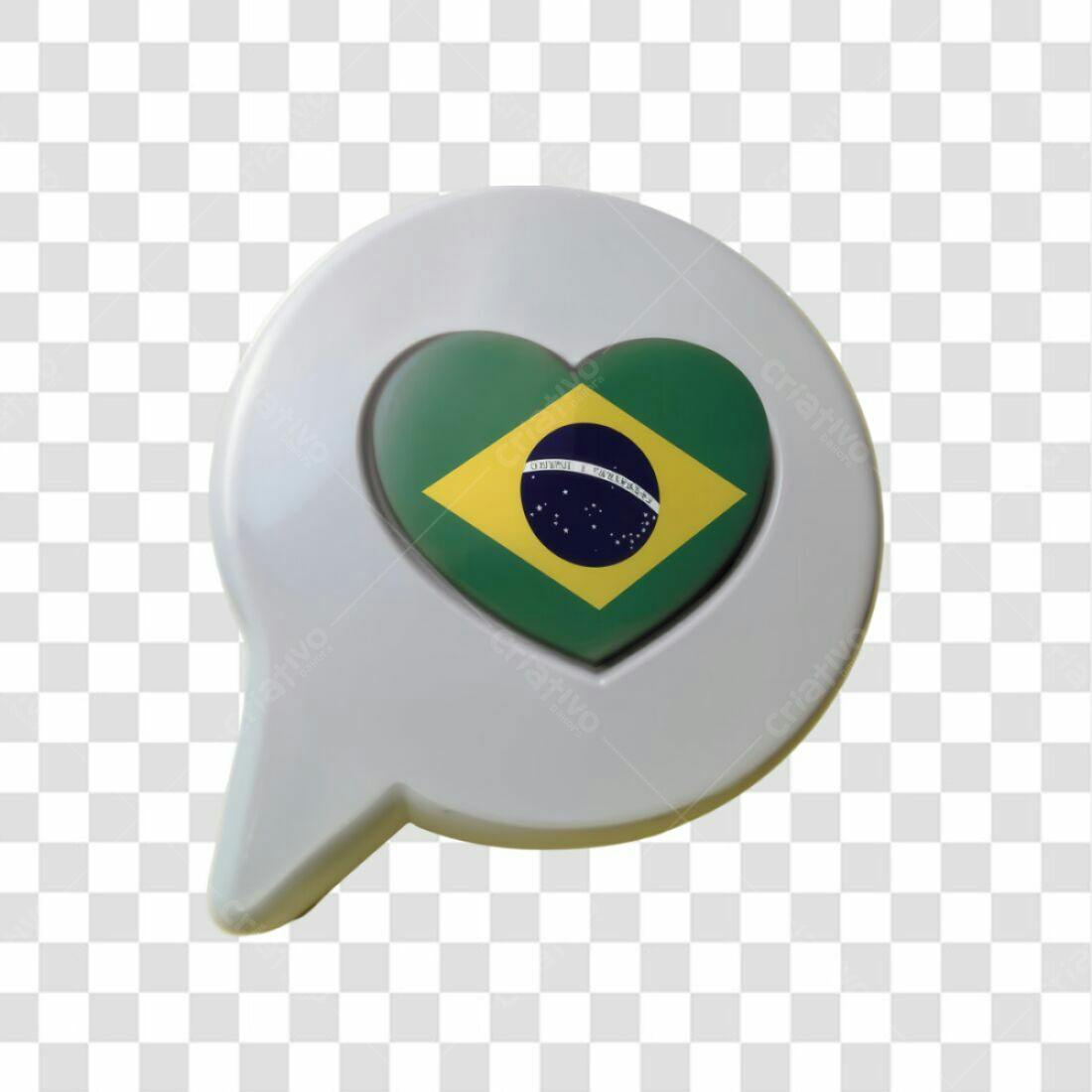 Icone Brasil Coração PNG com fundo transparente