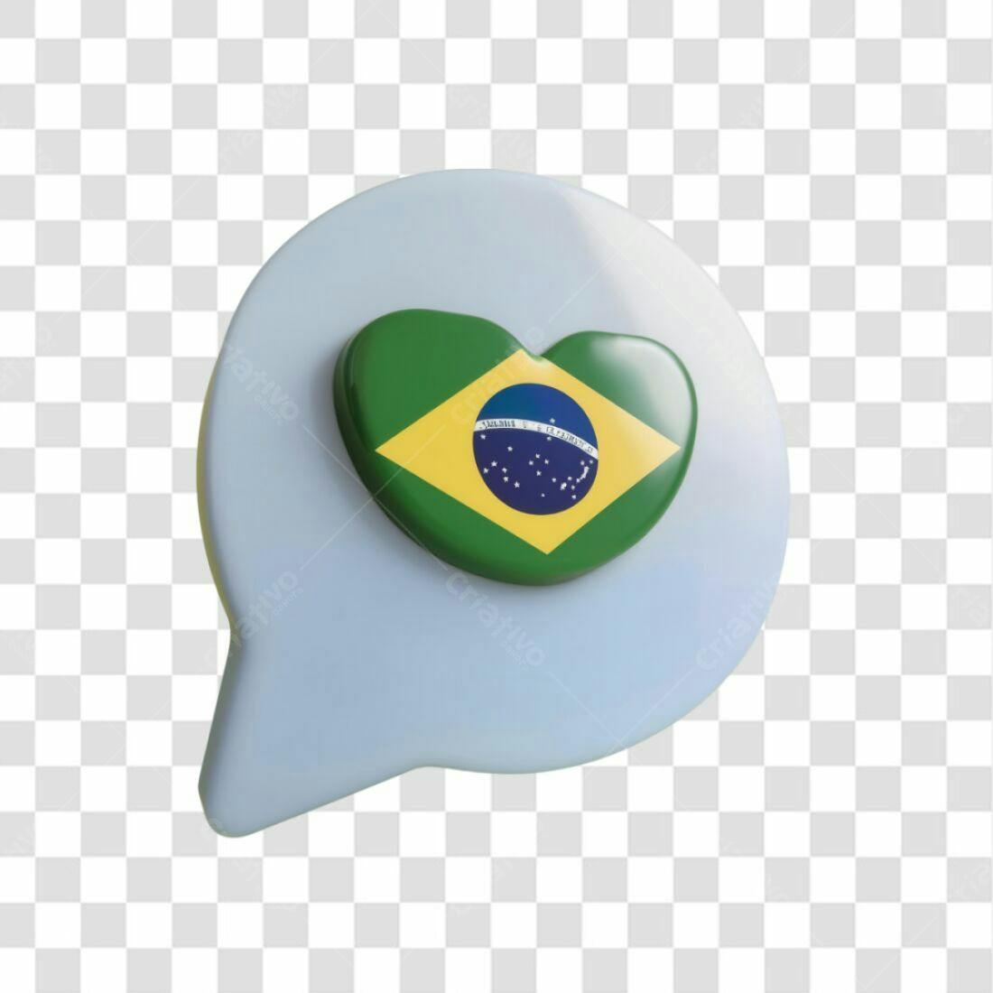 Ícone coração Brasil PNG com fundo transparente
