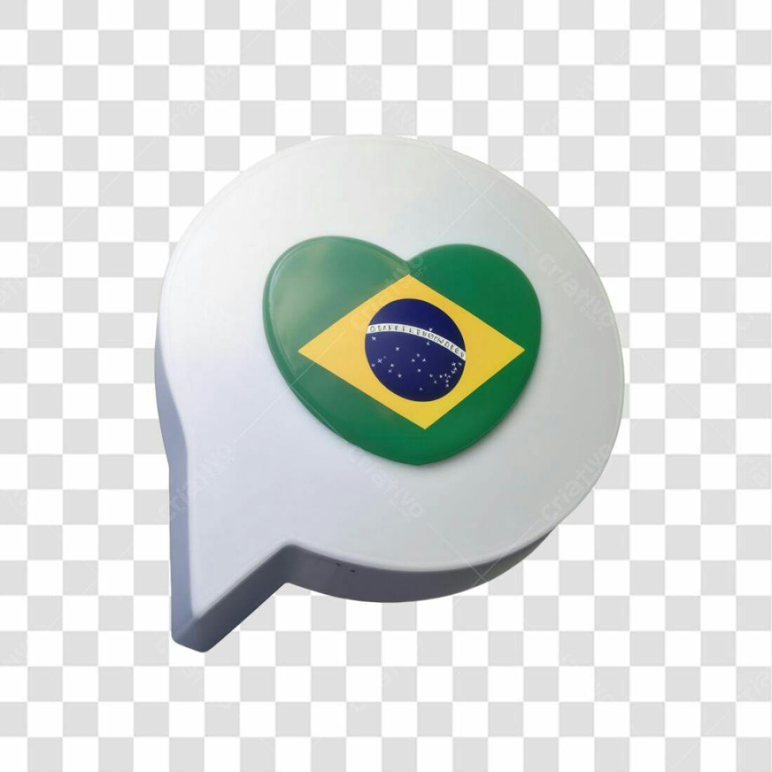 Ícone Brasil coração PNG com fundo transparente