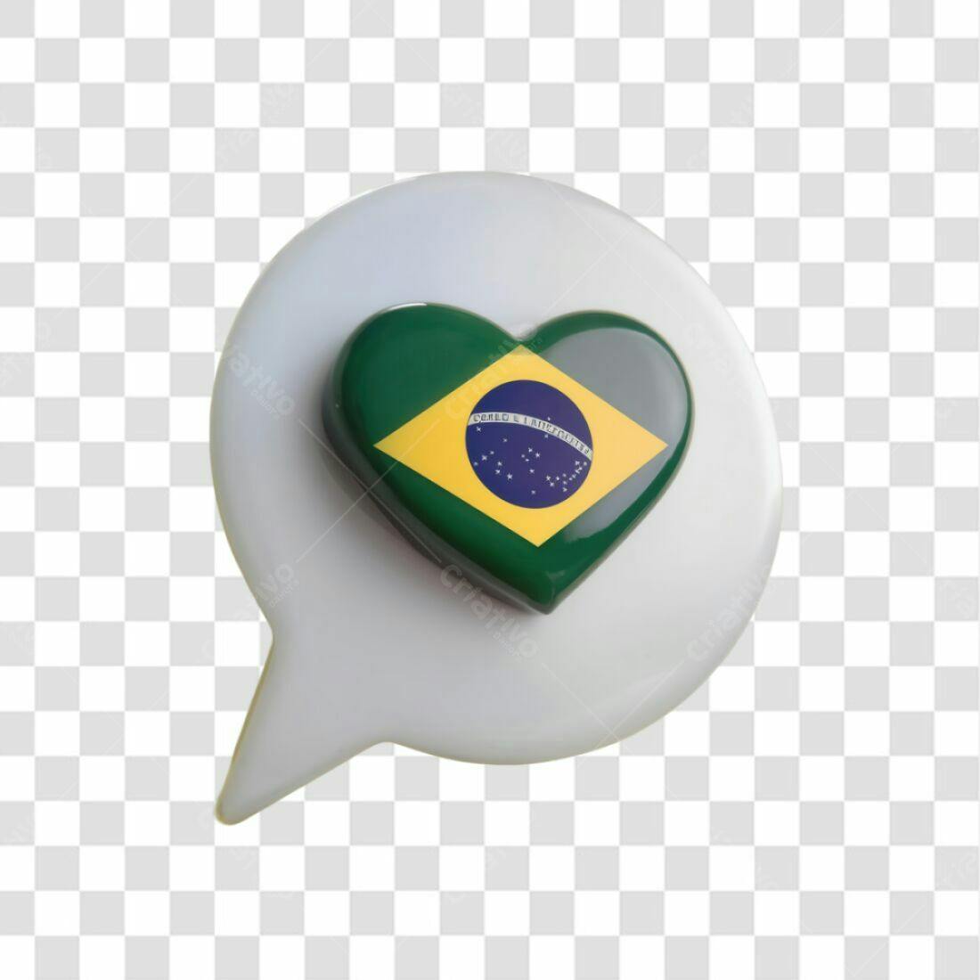 Icone Brasil coração PNG com fundo transparente