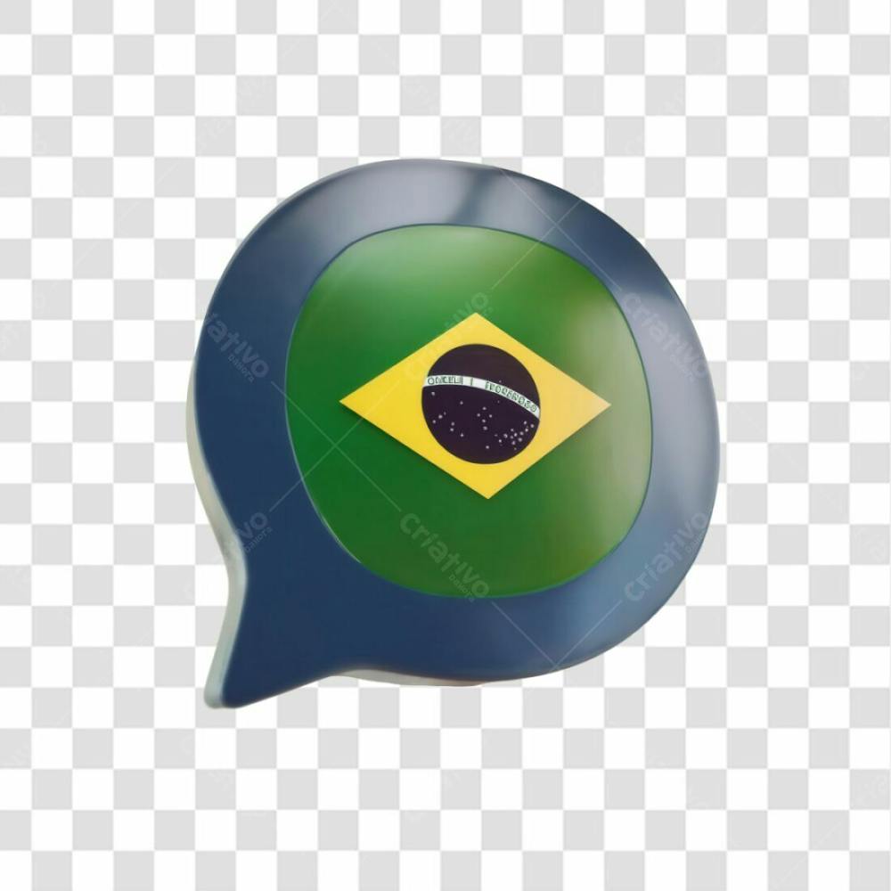 Selo 3D Render Bandeira Do Brasil Emoji Elemento Ícone Psd Png