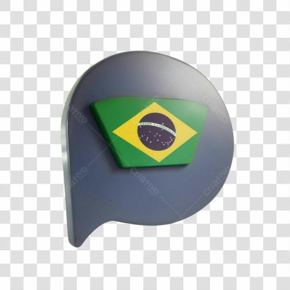 Selo 3D Render Bandeira Do Brasil Emoji Elemento Ícone Psd Png