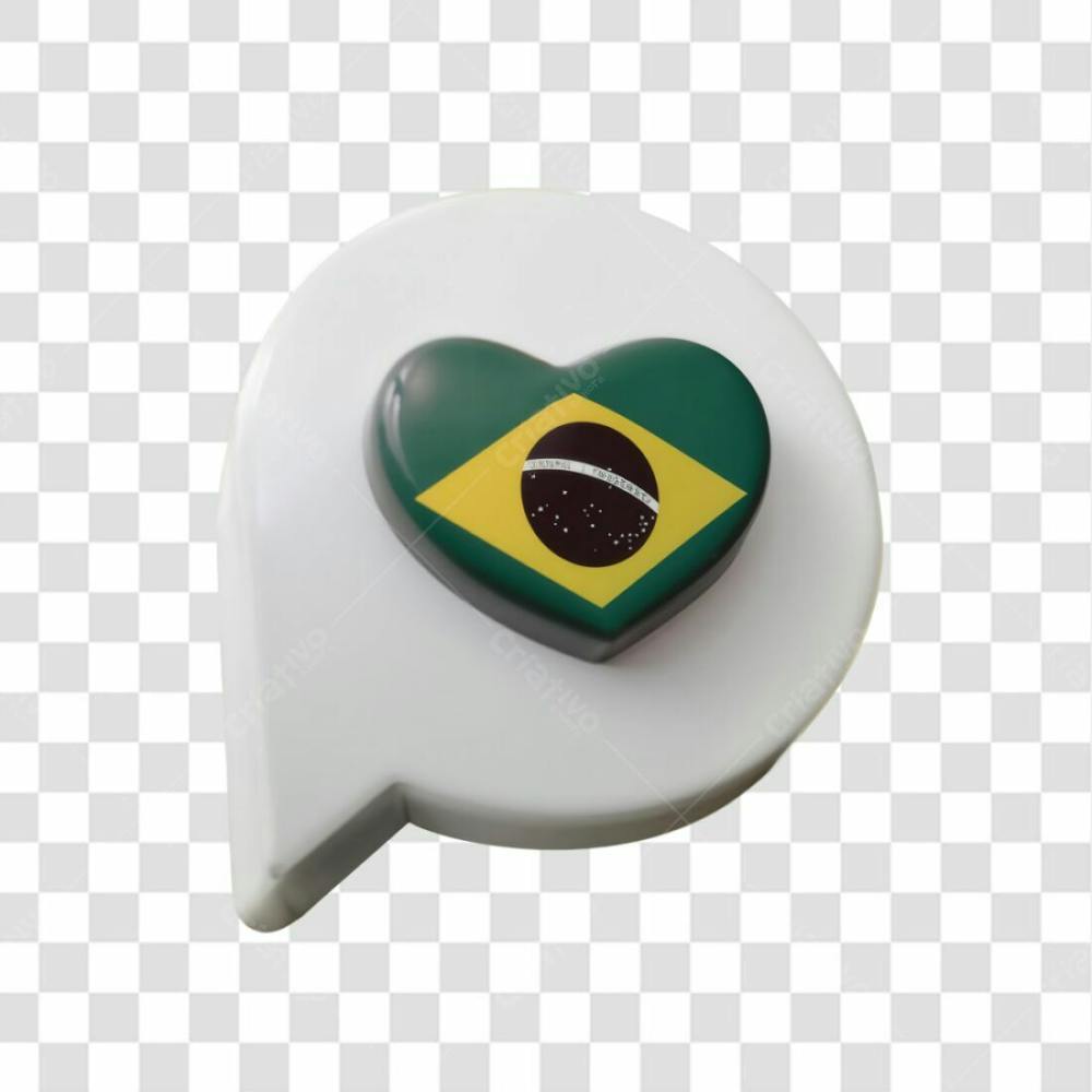 Selo 3D Render Bandeira Do Brasil Emoji Elemento Ícone Psd Png