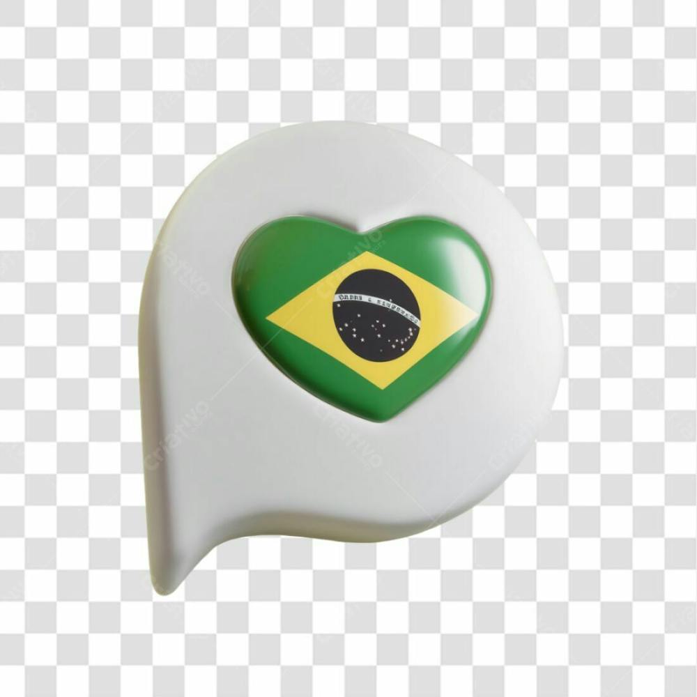 Selo 3D Render Bandeira Do Brasil Emoji Elemento Ícone Psd Png