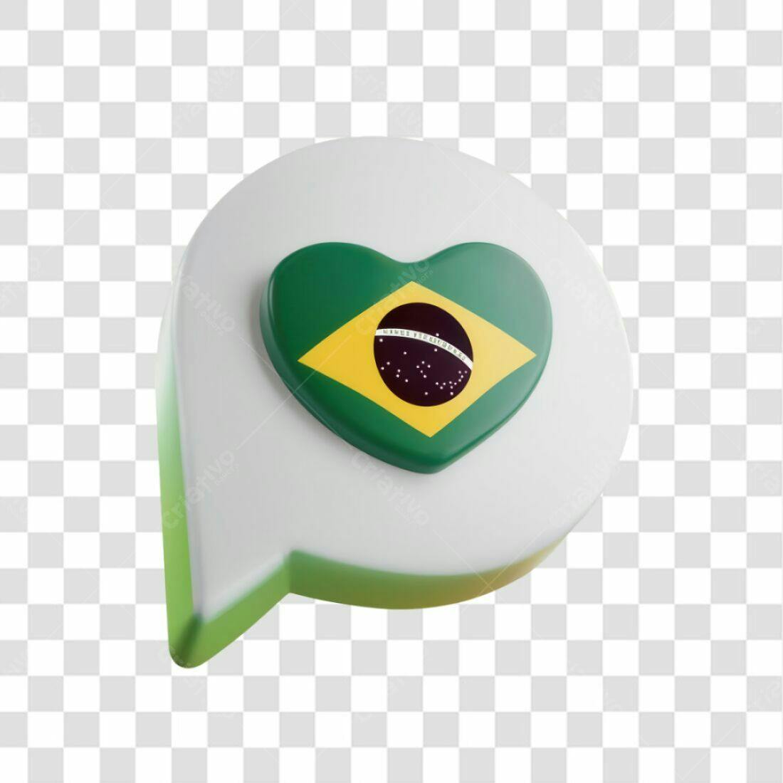 Ícone Brasil coração PNG com fundo transparente