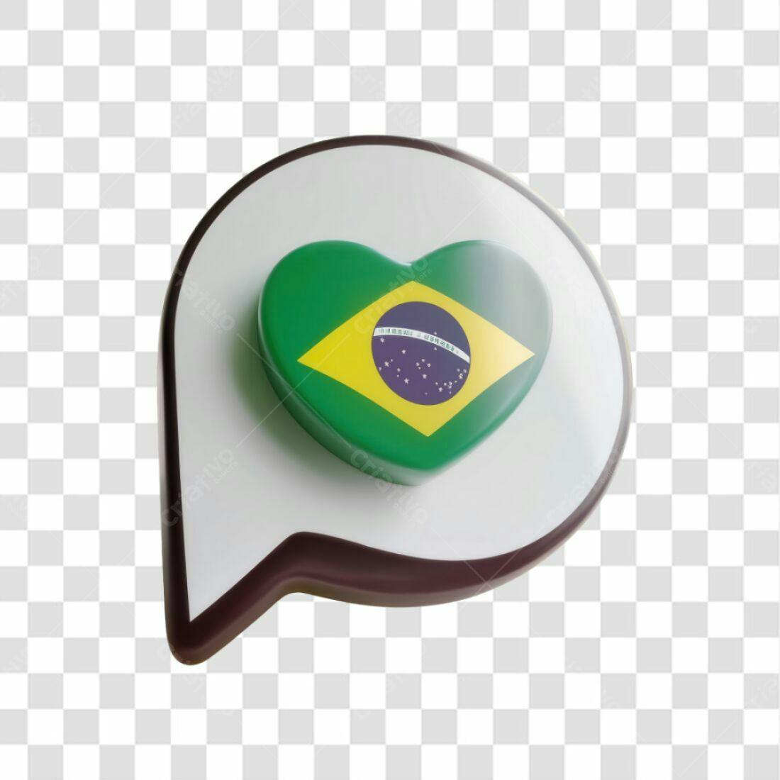 Icone Brasil coração PNG com fundo transparente