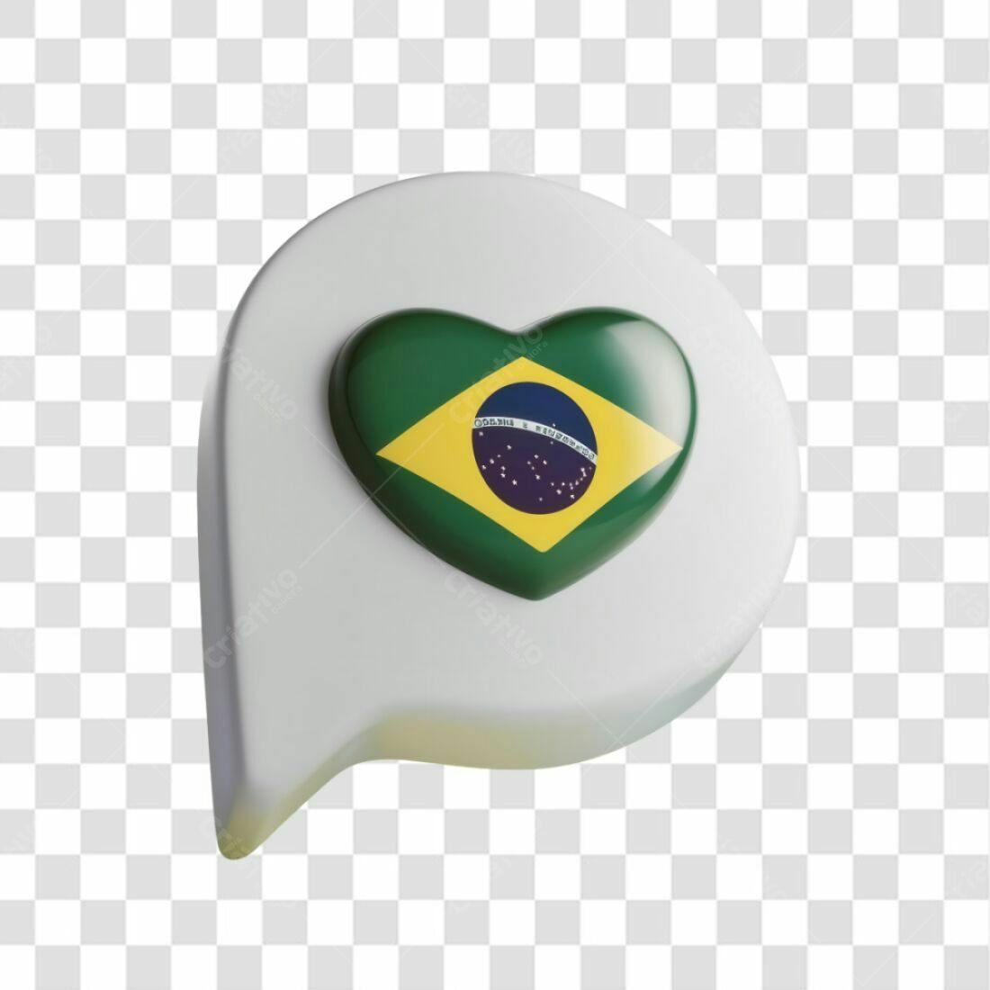 Icone Brasil coração PNG com fundo transparente