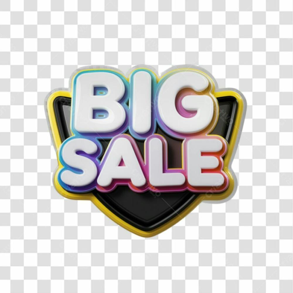 Selo 3D Render Big Sale Elemento Ícone Psd Png
