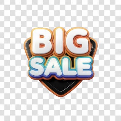 Selo 3D Render Big Sale Elemento Ícone Psd Png