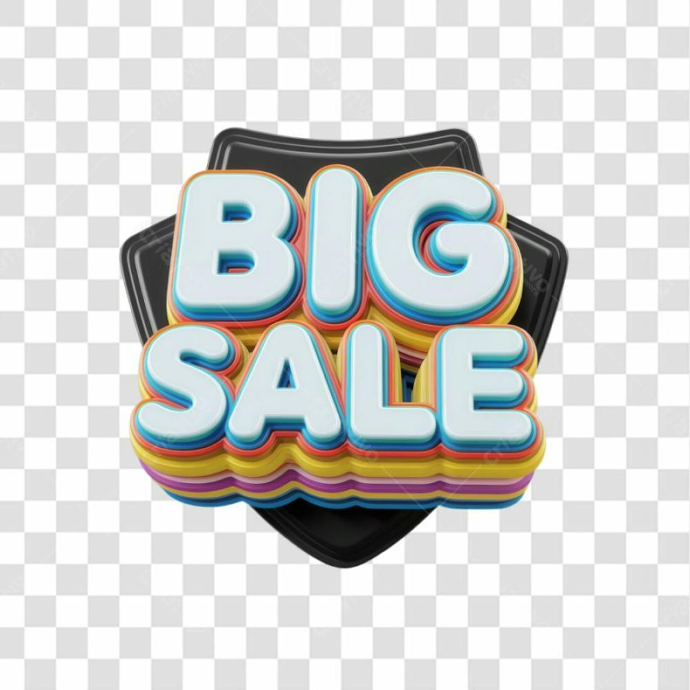 Selo 3D Render Big Sale Elemento Ícone Psd Png