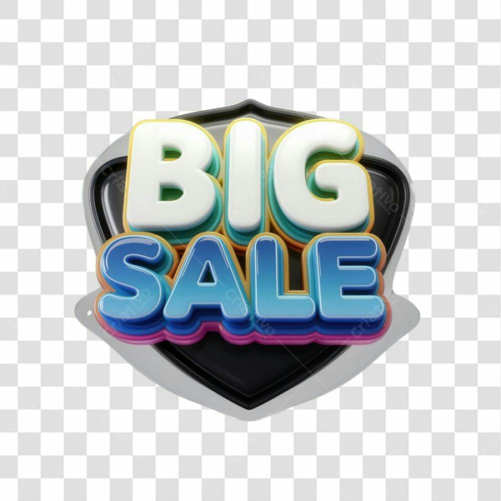 Selo 3D Render Big Sale Elemento Ícone Psd Png