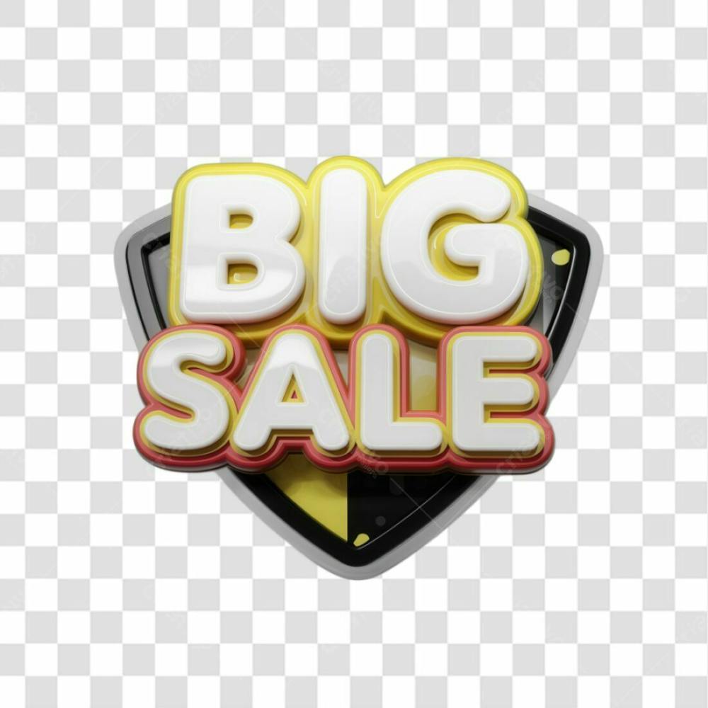 Selo 3D Render Big Sale Elemento Ícone Psd Png