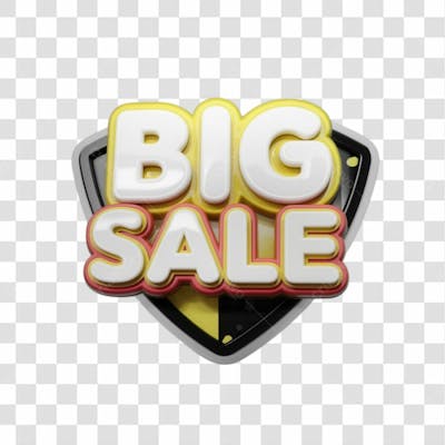 Selo 3D Render Big Sale Elemento Ícone Psd Png