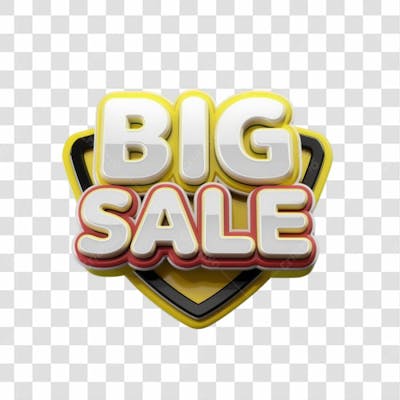 Selo 3D Render Big Sale Elemento Ícone Psd Png