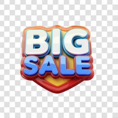 Selo 3D Render Big Sale Elemento Ícone Psd Png